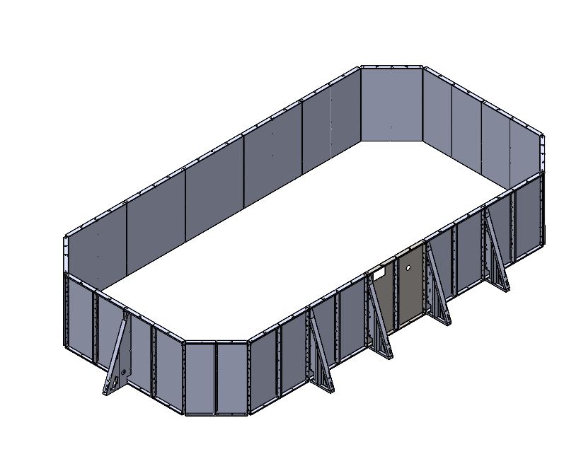 image of 12'3" x 24'3" Grecian Semi-Inground Pool Kit with 52" Steel Walls